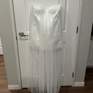 MESHKI - Chiffon strapless maxi dress